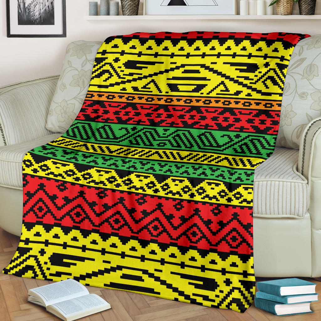 Rastafarian Pattern Print Design A02 Premium Blanket