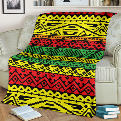 Rastafarian Pattern Print Design A02 Premium Blanket