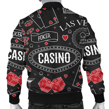 Casino Pattern Print Design 04 Men Bomber Jacket