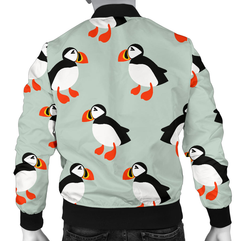 Puffin Pattern Print Design A03 Men Bomber Jacket