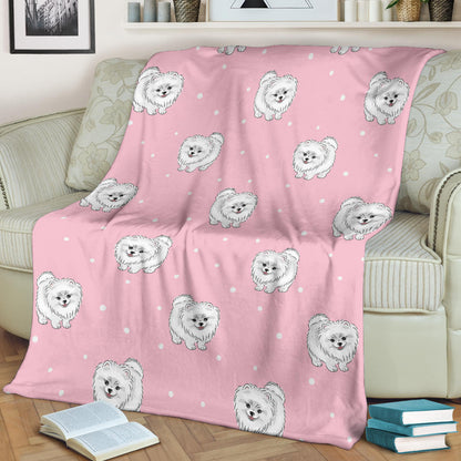 Pomeranians Pattern Print Design A02 Premium Blanket