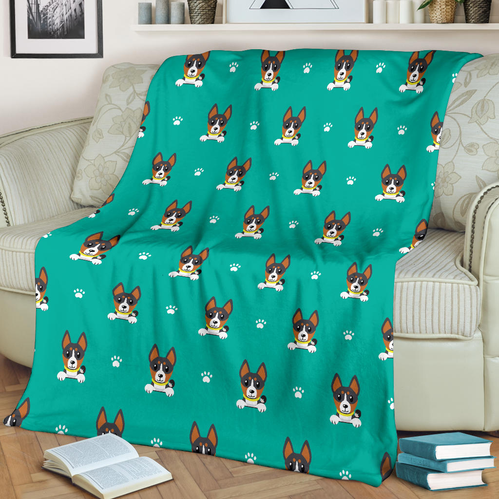 Basenji Pattern Print Design 03 Premium Blanket
