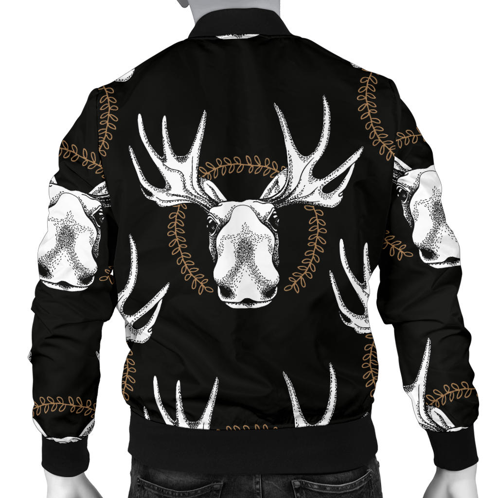 Moose Pattern Print Design 02 Men Bomber Jacket