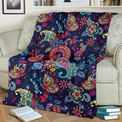 Paisley Boho Pattern Print Design A06 Premium Blanket