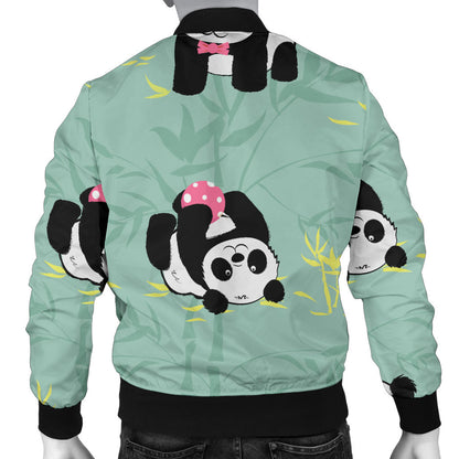Panda Pattern Print Design A05 Men Bomber Jacket