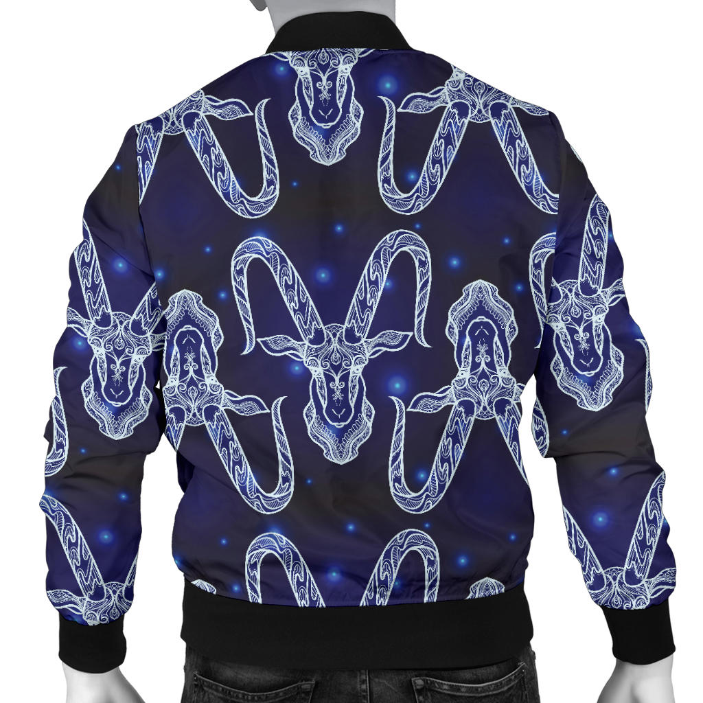 Capricorn Zodiac Pattern Print Design 03 Men Bomber Jacket