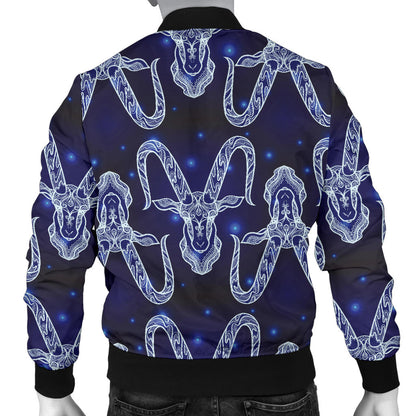 Capricorn Zodiac Pattern Print Design 03 Men Bomber Jacket