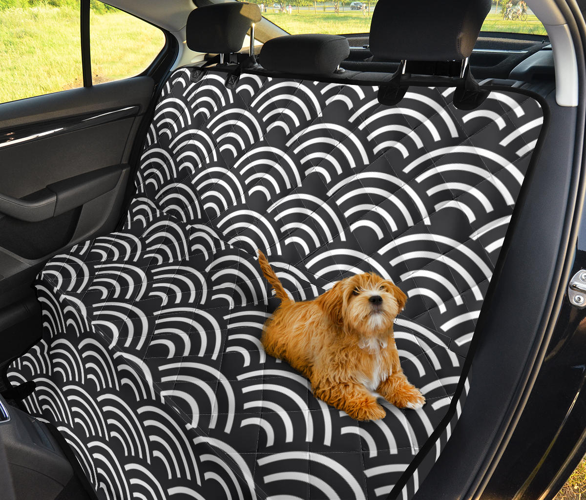 Scales Black White Pattern Print Design 03 Rear Dog Car Seat Cover Hammock
