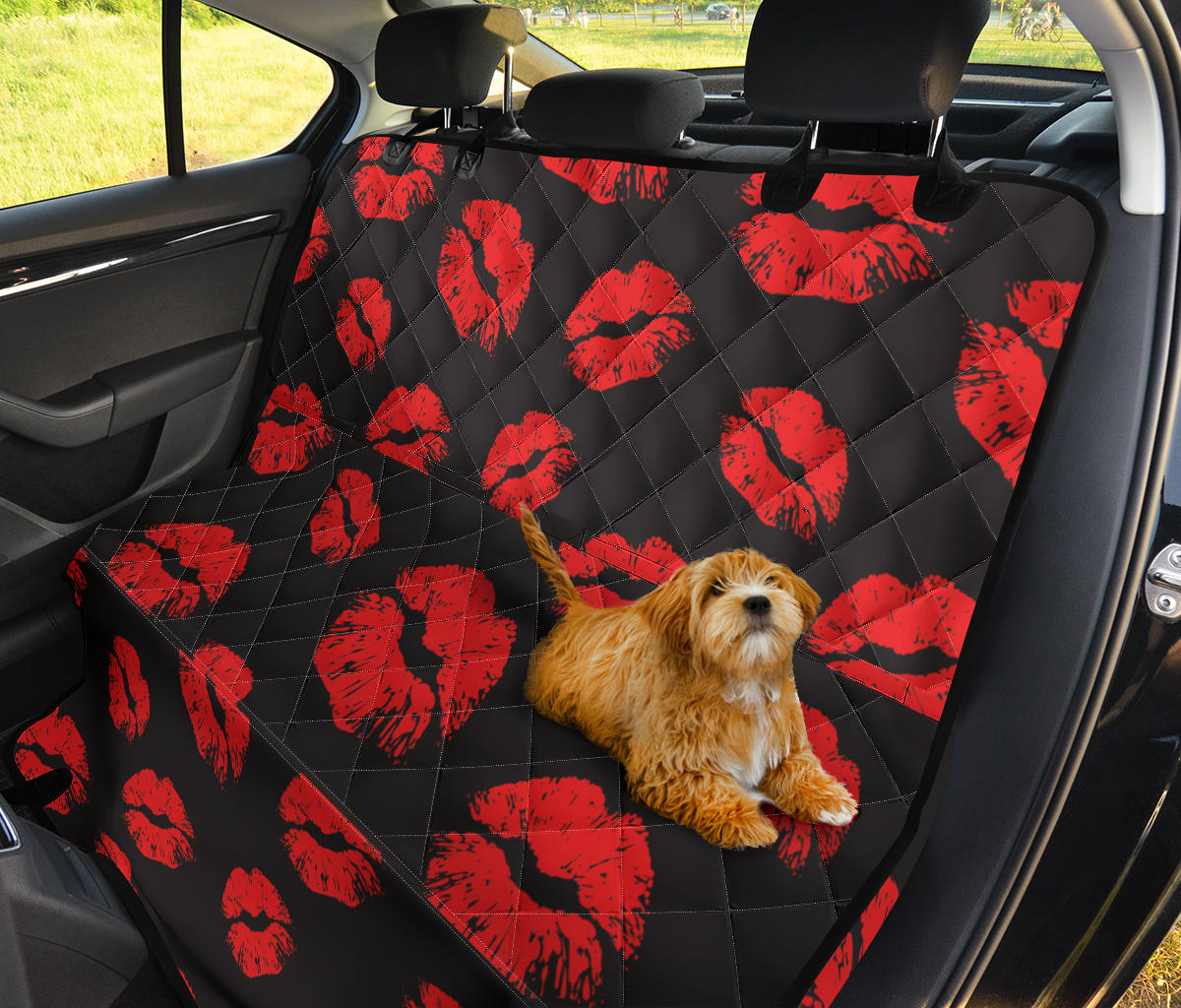 Lip Red Pattern Print Design 02 Rear Dog Car Seat Cover Hammock