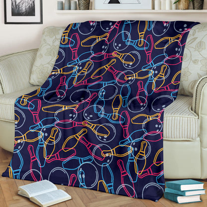 Bowling Pattern Print Design 07 Premium Blanket
