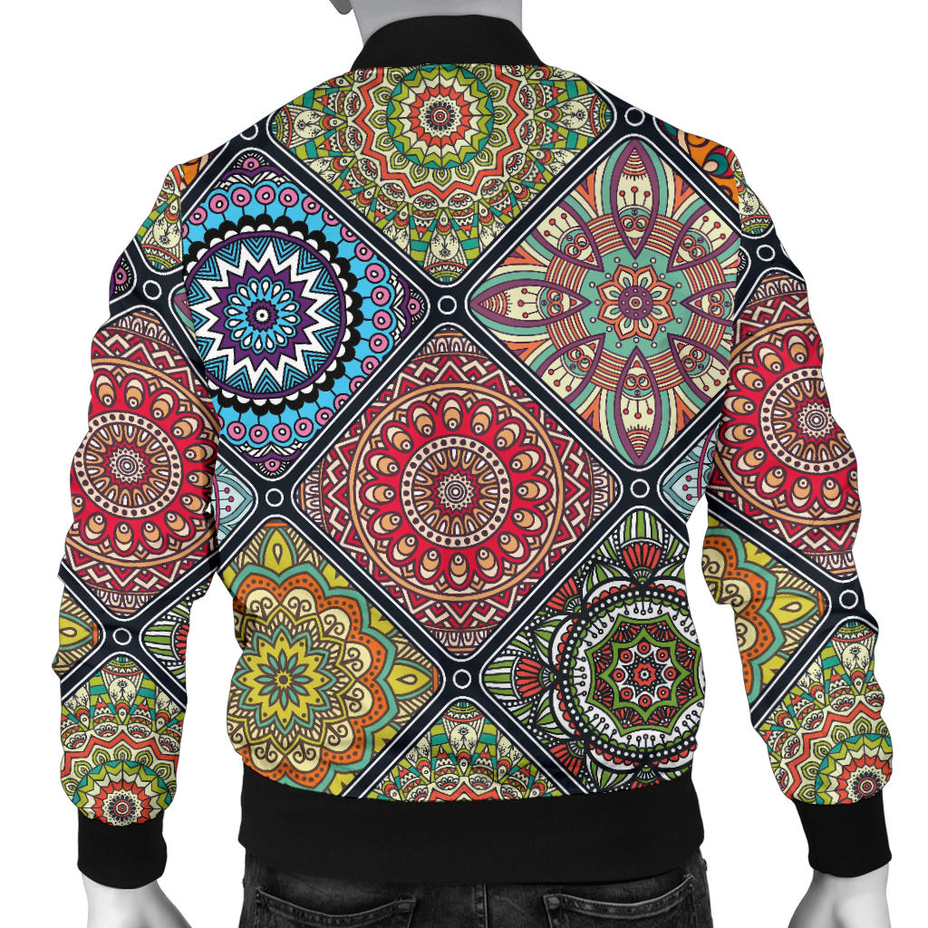 Bohemian Pattern Print Design 05 Men Bomber Jacket