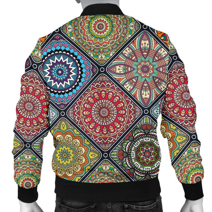 Bohemian Pattern Print Design 05 Men Bomber Jacket