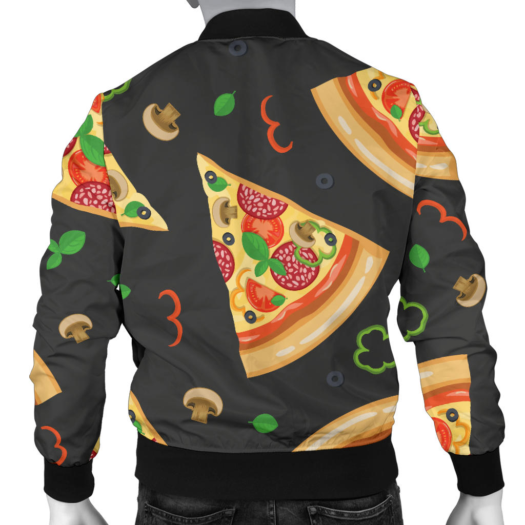 Pizza Pattern Print Design A02 Men Bomber Jacket