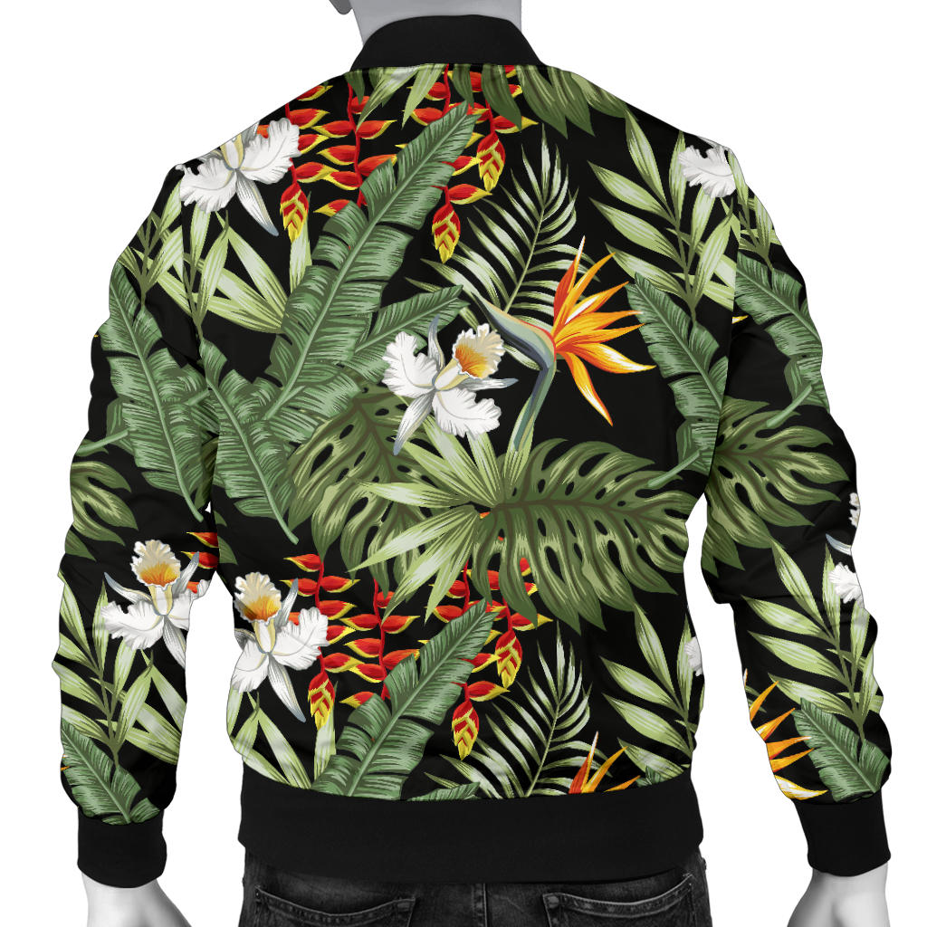 Bird Of Paradise Pattern Print Design 02 Men Bomber Jacket