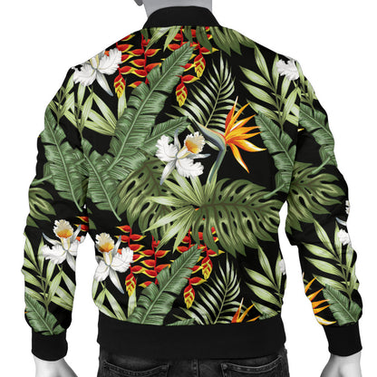 Bird Of Paradise Pattern Print Design 02 Men Bomber Jacket