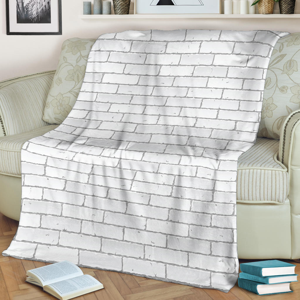 Brick White Pattern Print Design 03 Premium Blanket