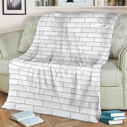 Brick White Pattern Print Design 03 Premium Blanket
