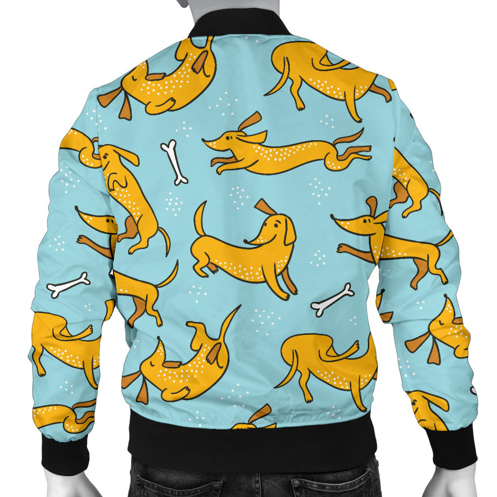 Dachshund Pattern Print Design 08 Men Bomber Jacket