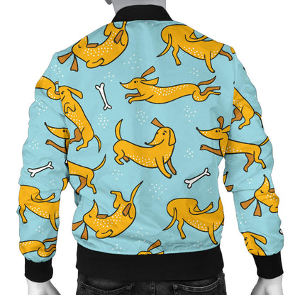 Dachshund Pattern Print Design 08 Men Bomber Jacket