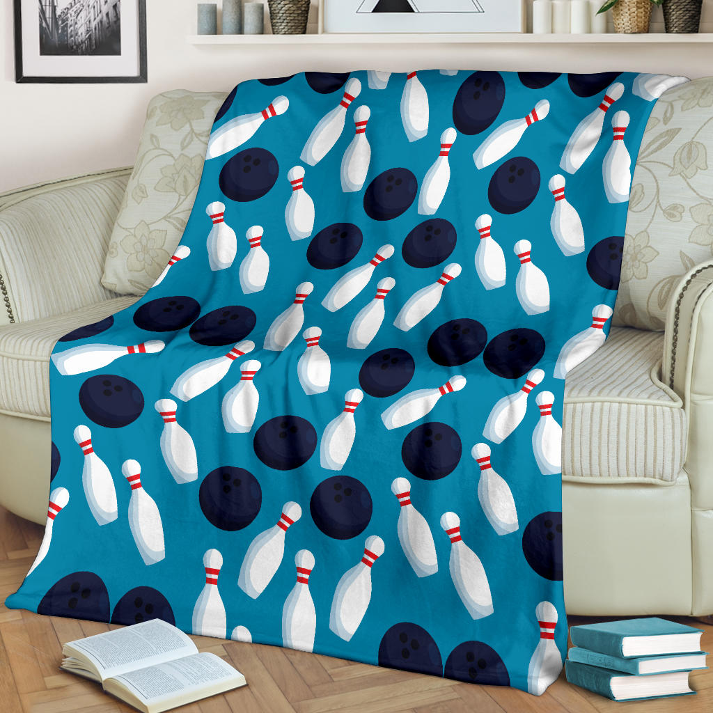Bowling Pin Pattern Print Design 010 Premium Blanket