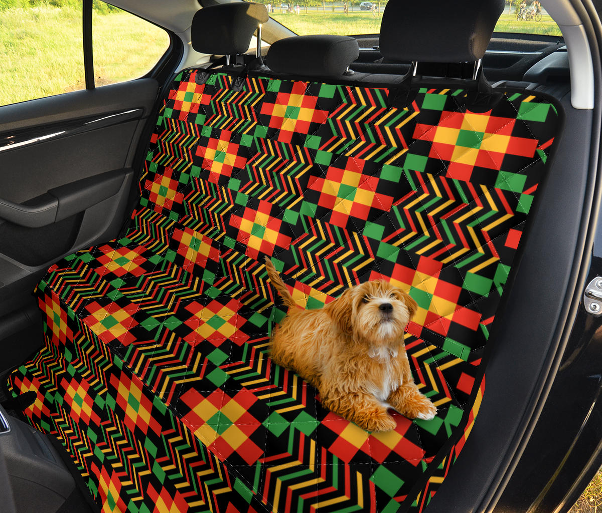 Kente Pattern Print Design 01 Rear Dog Car Seat Cover Hammock