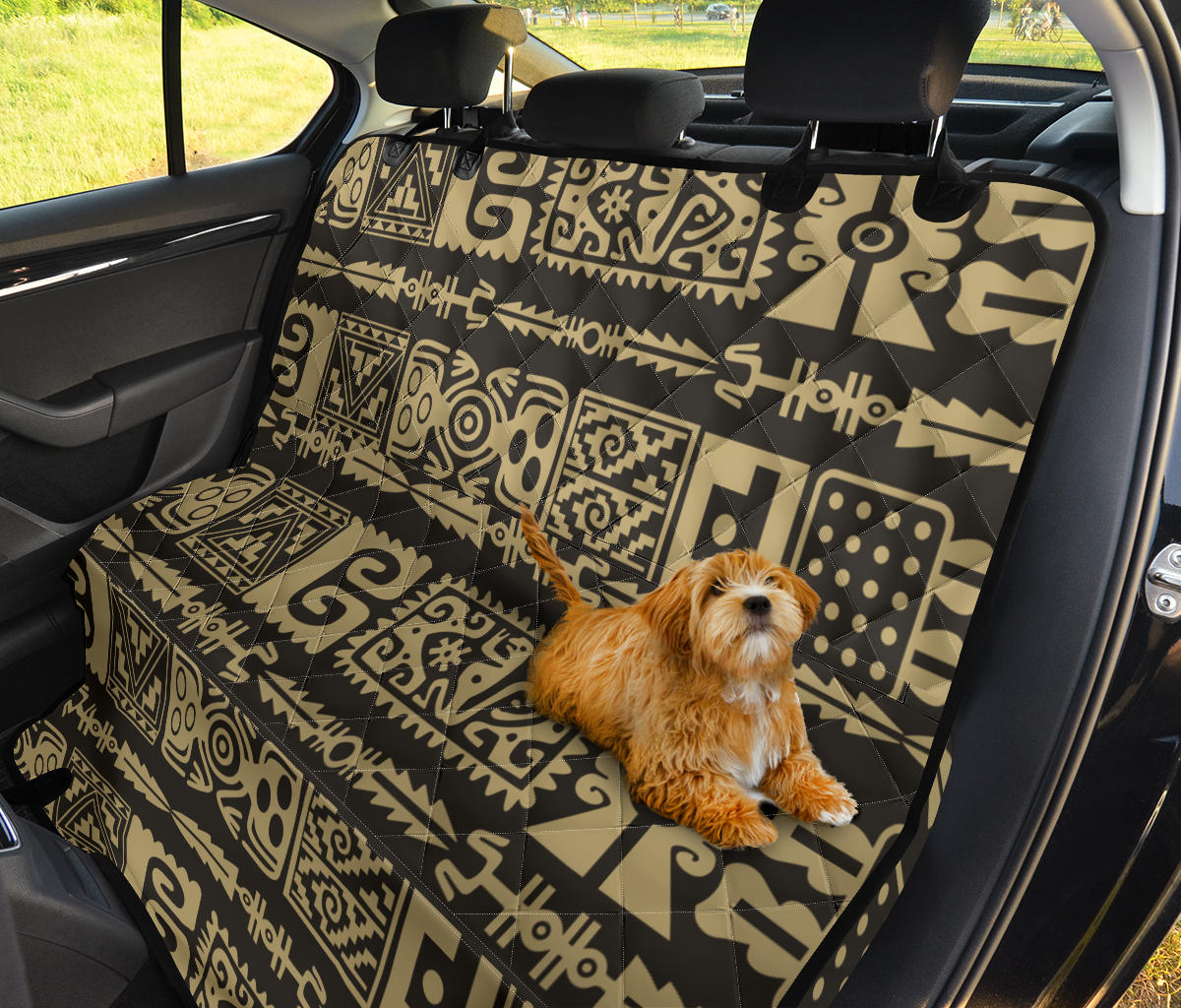 Mayan Pattern Print Design 03 Rear Dog Car Seat Cover Hammock