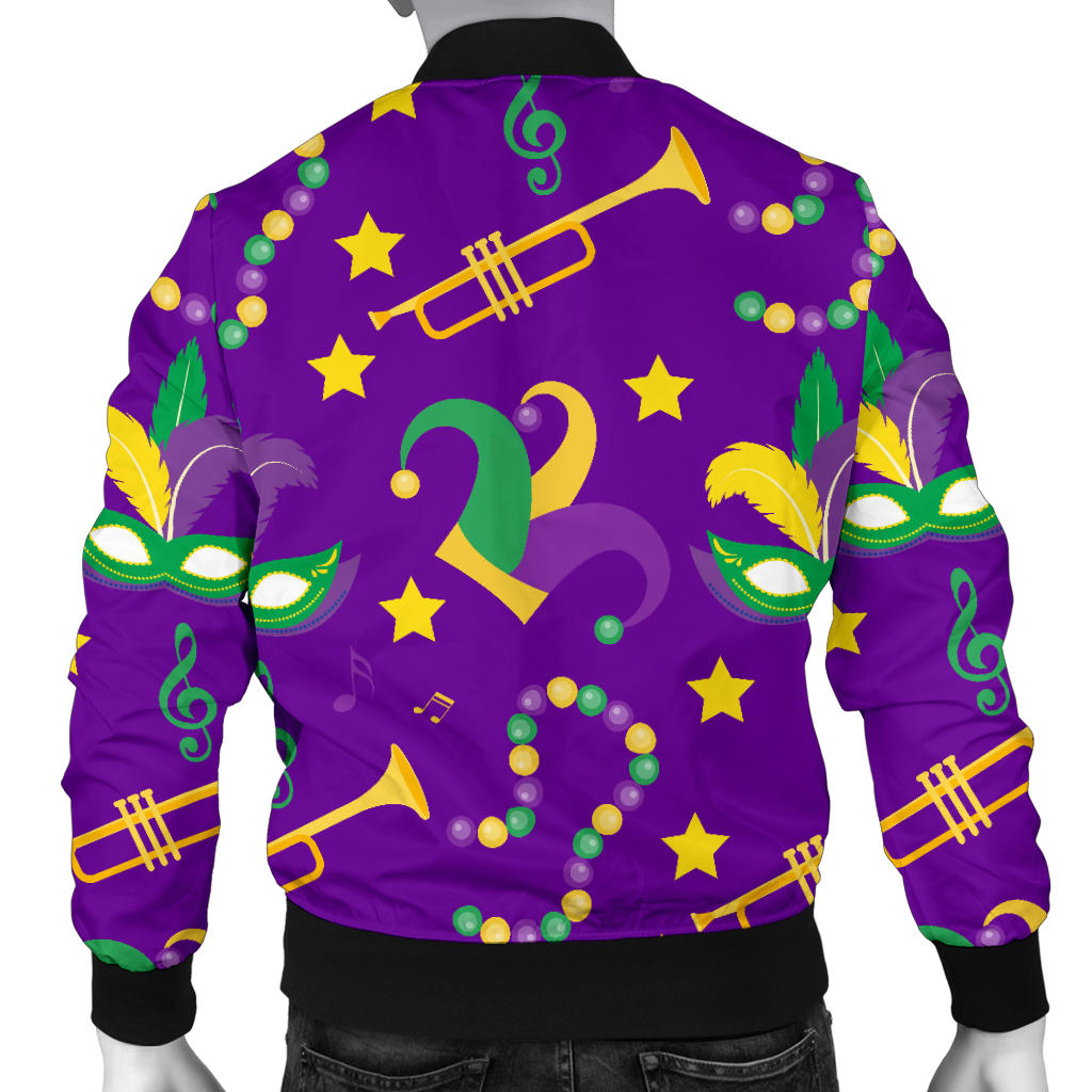 Mardi Gras Pattern Print Design 06 Men Bomber Jacket