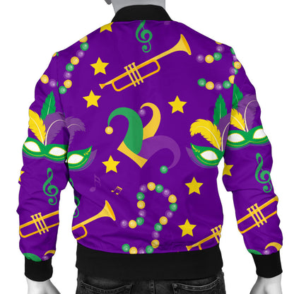 Mardi Gras Pattern Print Design 06 Men Bomber Jacket