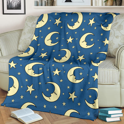 Moon Night Pattern Print Design 03 Premium Blanket