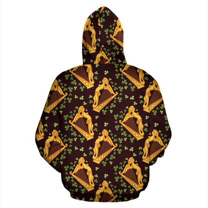 Harp Pattern Print Design 02 Pullover Hoodie