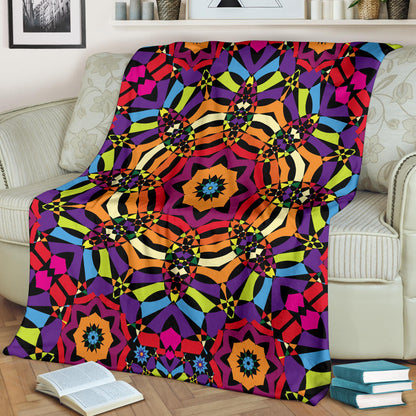 Kaleidoscope Pattern Print Design 01 Premium Blanket