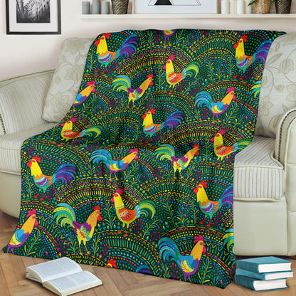 Rooster Pattern Print Design A01 Premium Blanket
