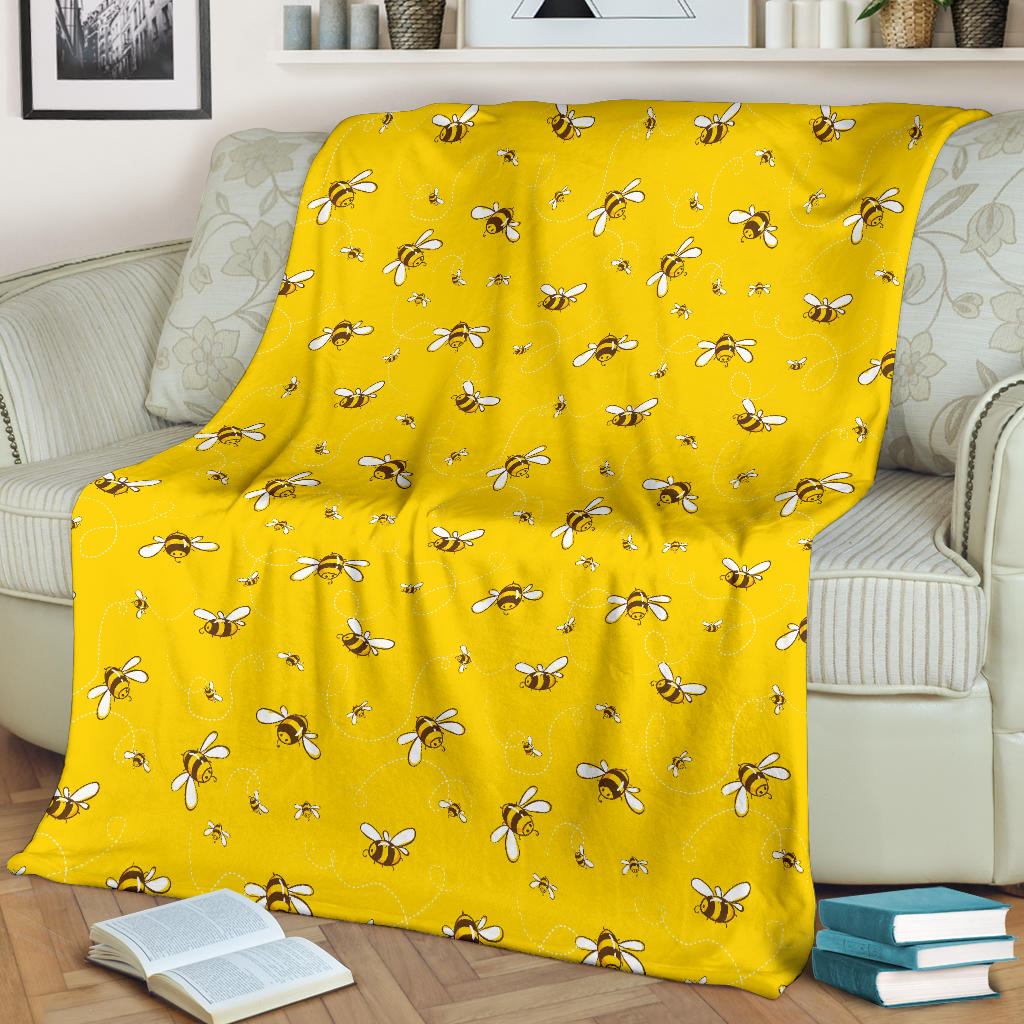Bee Pattern Print Design 05 Premium Blanket