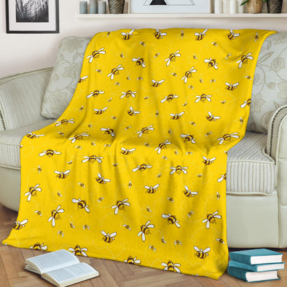 Bee Pattern Print Design 05 Premium Blanket