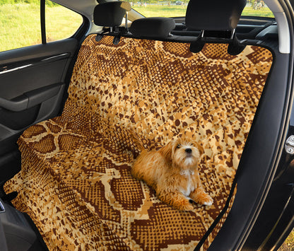 Python Brown Pattern Print Design A03 Rear Dog Car Seat Cover Hammock