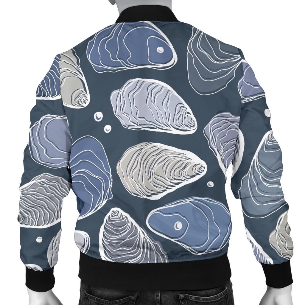 Oyster Pattern Print Design 02 Men Bomber Jacket