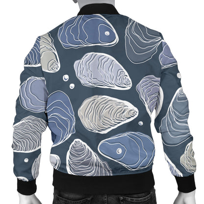 Oyster Pattern Print Design 02 Men Bomber Jacket
