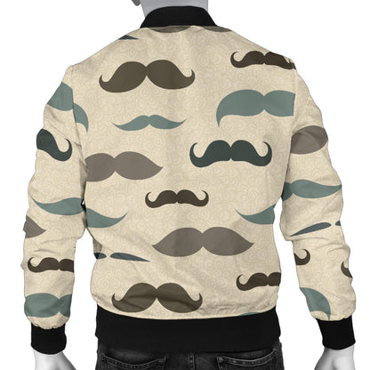 Mustache Pattern Print Design A01 Men Bomber Jacket