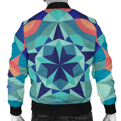 Kaleidoscope Pattern Print Design 03 Men Bomber Jacket