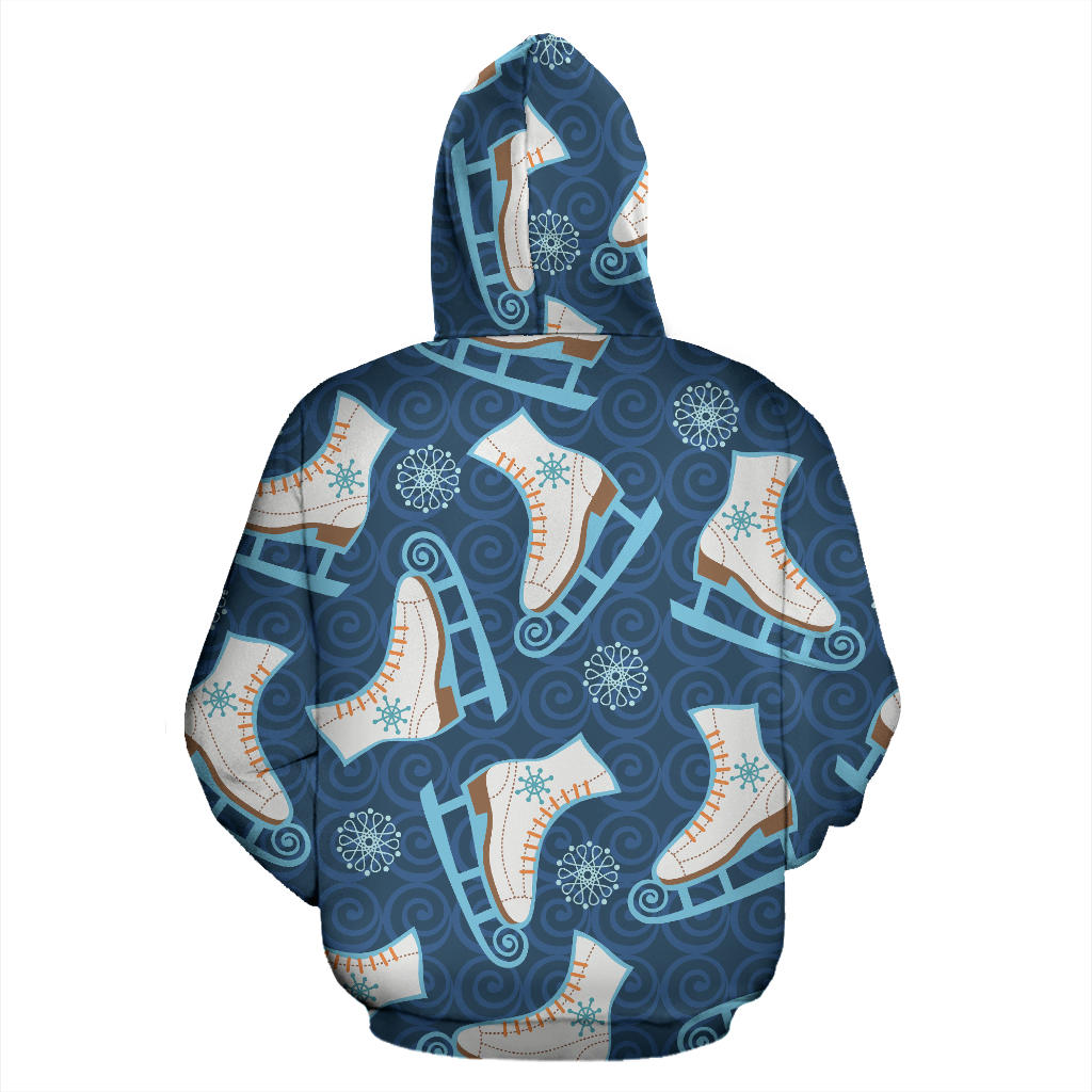 Ice Skate Pattern Print Design 01 Pullover Hoodie