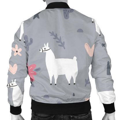 Llama Pattern Print Design 010 Men Bomber Jacket