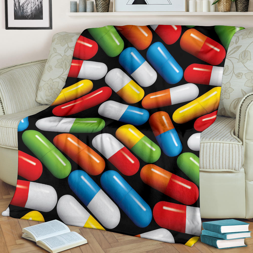 Pill Pattern Print Design A02 Premium Blanket