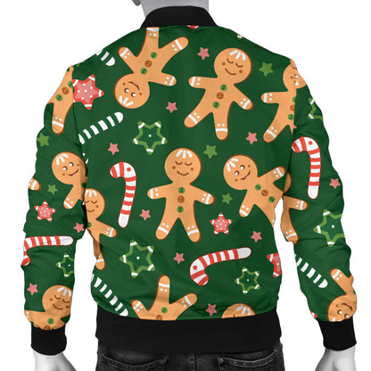 Gingerbread Pattern Print Design 04 Men Bomber Jacket