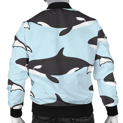 Killer Whale Pattern Print Design 01 Men Bomber Jacket