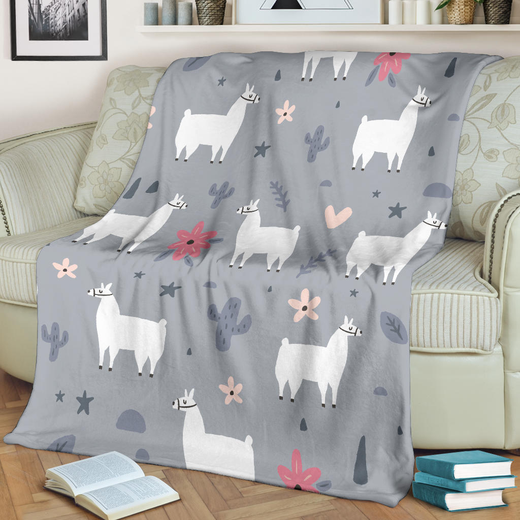 Llama Pattern Print Design 010 Premium Blanket