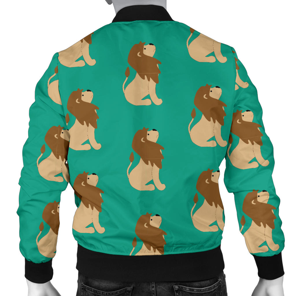 Lion Pattern Print Design 02 Men Bomber Jacket