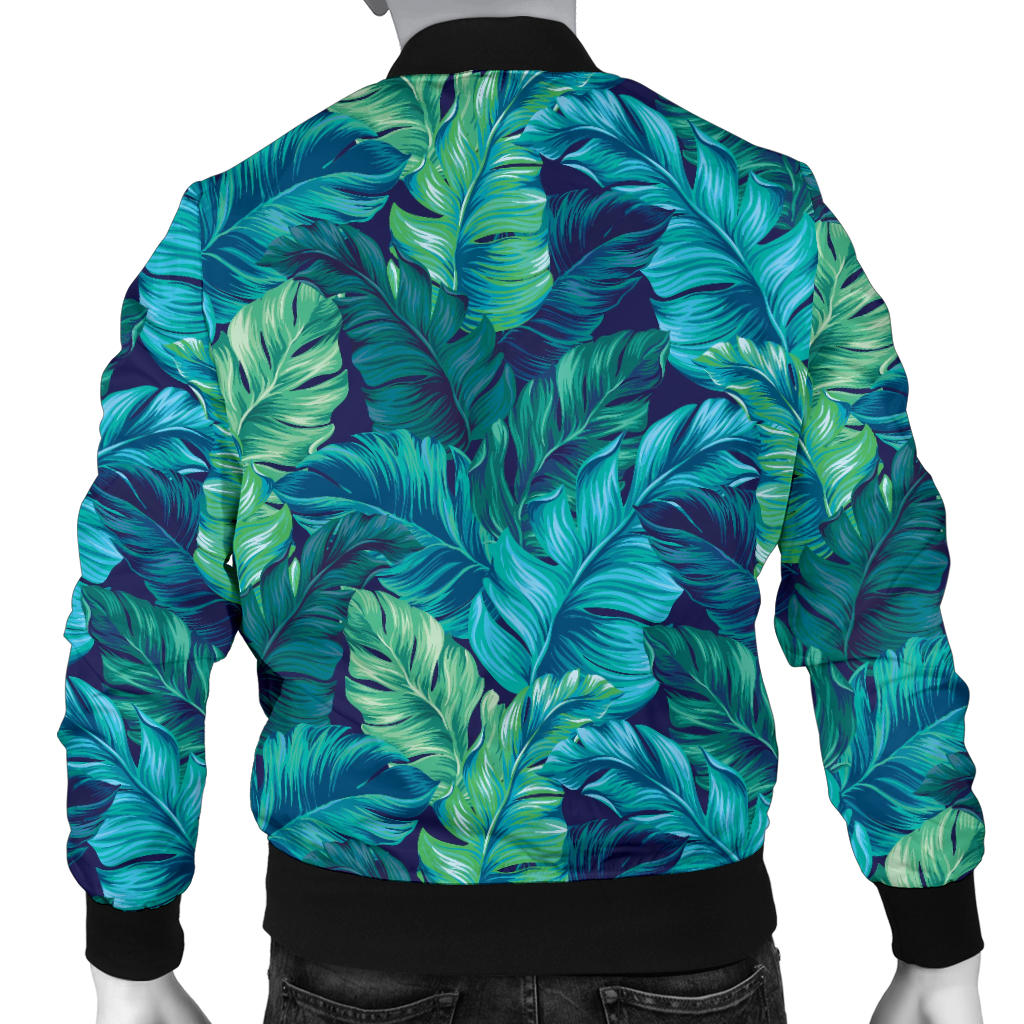 Banana Leaf Pattern Print Design 06 Men Bomber Jacket