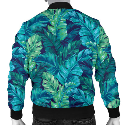 Banana Leaf Pattern Print Design 06 Men Bomber Jacket