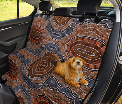 Aboriginal Pattern Print Design 01 Rear Dog Car Seat Cover Hammock