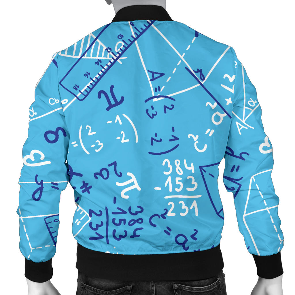 Math Pattern Print Design 02 Men Bomber Jacket